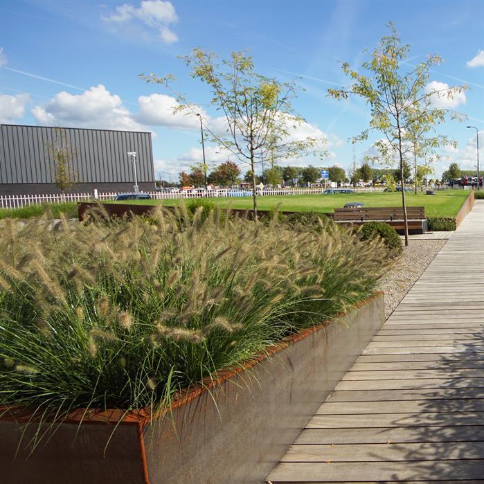 CRSO2.200.500 outside corner - Cortenstaal,Keerwanden,Keerwand 200,500 x 500 x 200 mm