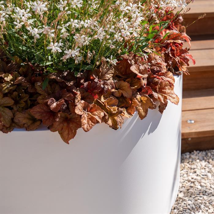 AEL6 - Aluminium,Plantenbakken,ELLIPSE met bodem,1200 x 800 x 400 mm