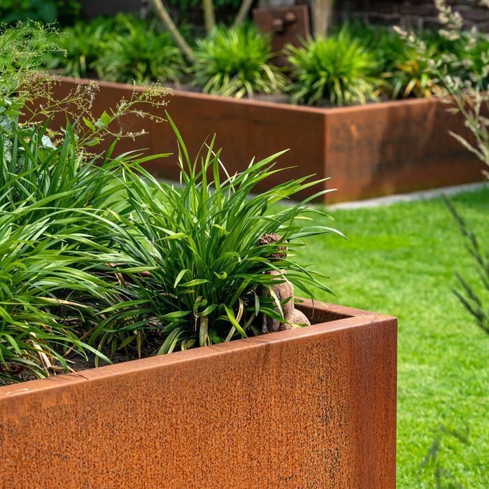 CAW4.3 - Cortenstaal,Plantenbakken,CARREZ Zonder bodem,1200 x 1200 x 400 mm