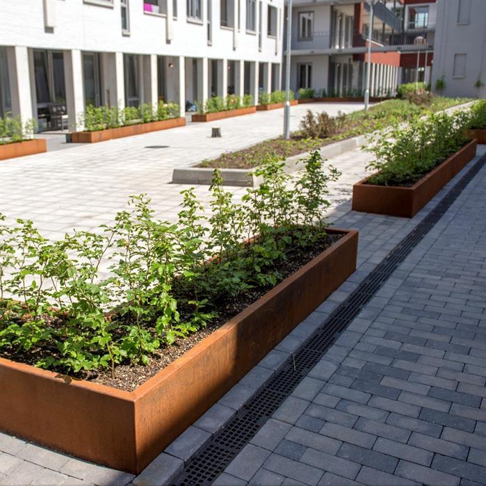 CAW4.3 - Cortenstaal,Plantenbakken,CARREZ Zonder bodem,1200 x 1200 x 400 mm