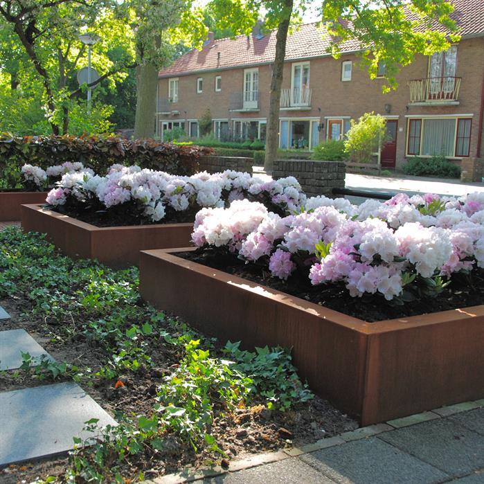 CAW6.1 - Cortenstaal,Plantenbakken,CARREZ Zonder bodem,800 x 800 x 800 mm