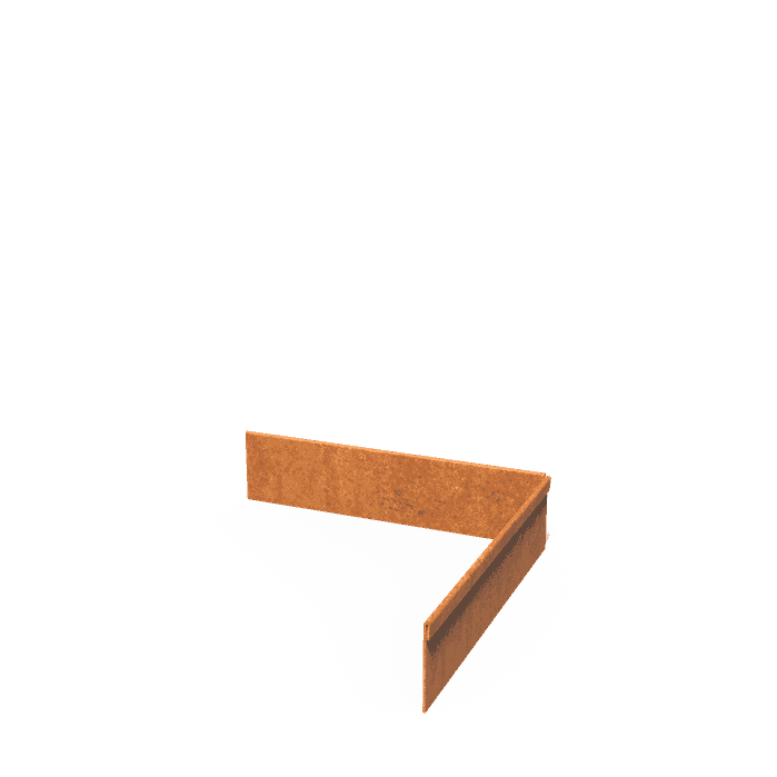 CP2.70BI - Cortenstaal,Kantopsluitingen,Kantopsluiting hoek geplette bovenrand,300 x 300 x 70 mm