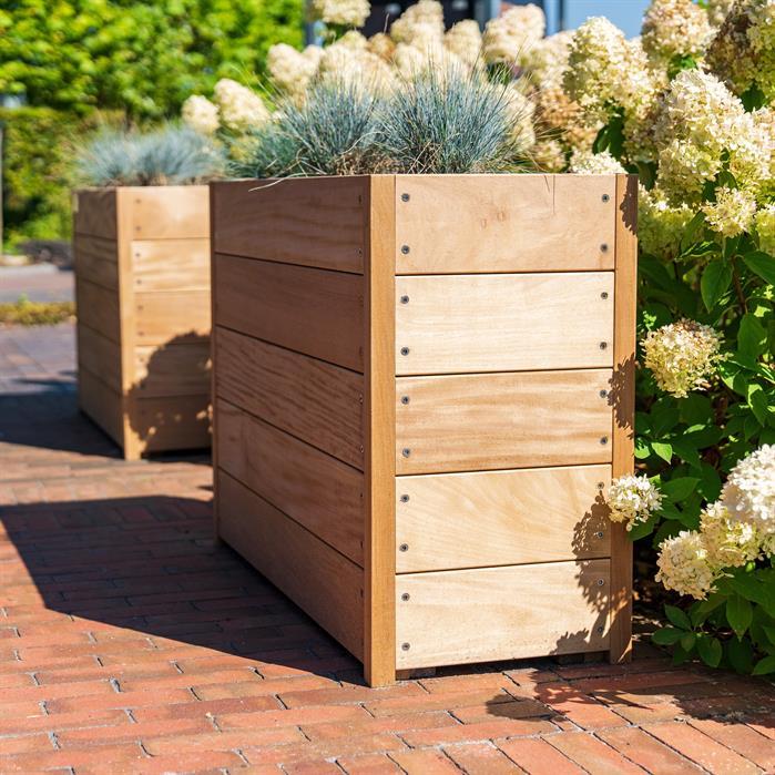 HS5.2 - Hardhout,Plantenbakken,CARREZ met bodem,1000 x 1000 x 574 mm
