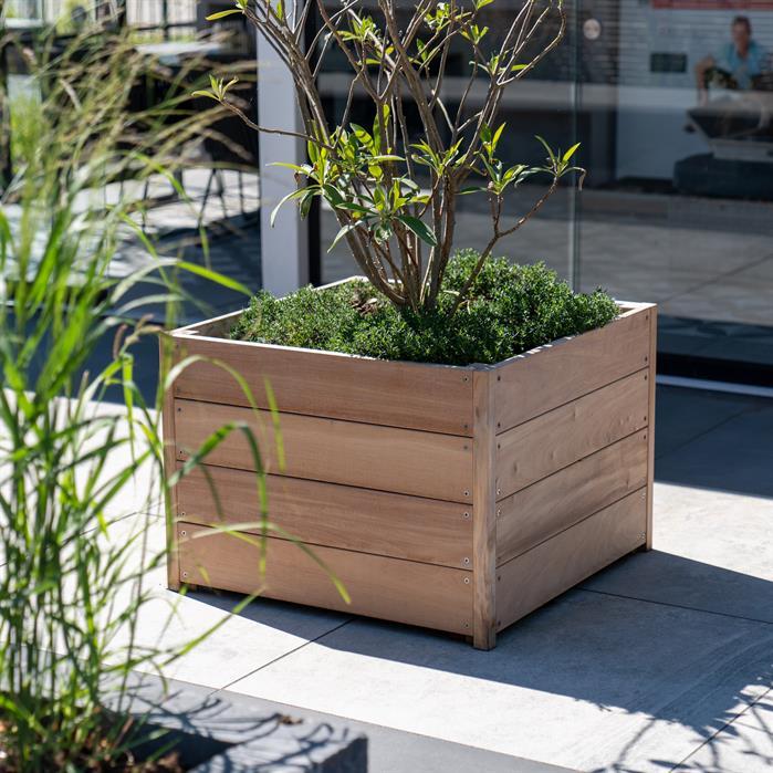 HS10 - Hardwood,Planters,CARREZ with bottom,400 x 400 x 435 mm