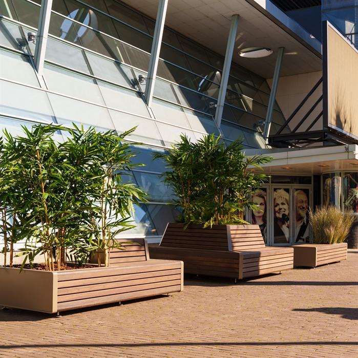 STGP.2300QB.Al.BX bamboe - Aluminium,Greenpoints,STORR met hoekbank,2300 x 2300 x 850 mm