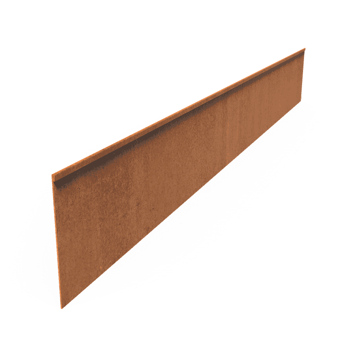 CP3.290 (1pcs = 2,3m1) - Cortenstaal,Kantopsluitingen,Kantopsluiting geplette bovenrand,2300 x 3 x 290 mm