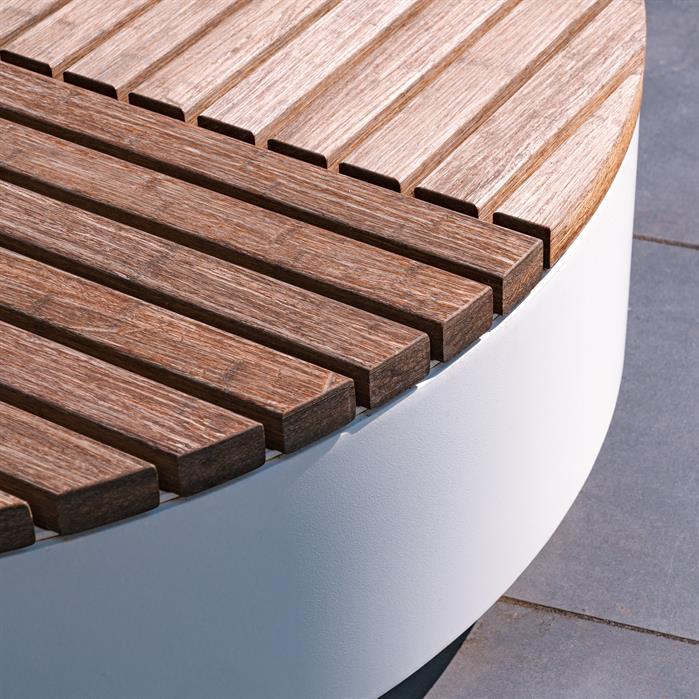 HO.R1140.Al garapa - Aluminium,Hockers,AROS rund,1140 x 450 mm