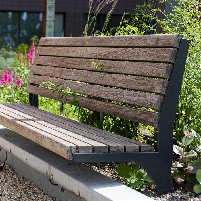 GRBE.500SB.Ct.BX bamboe - Cortenstaal,Banken,GRO met rugleuning,500 x 625 x 1040 mm