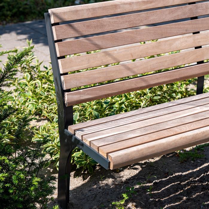 GRBE.1500SB.ZnRc.BX bamboe - Gecoat staal,Banken,GRO met rugleuning,1500 x 625 x 1040 mm