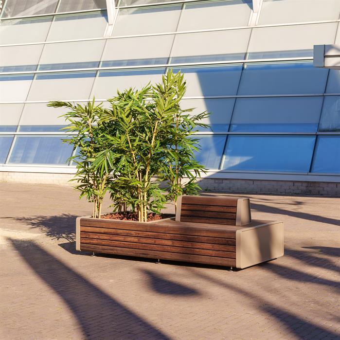 STGP.2300DB.Al garapa - Aluminium,Greenpoints,STORR met dubbele bank,2300 x 1110 x 765 mm