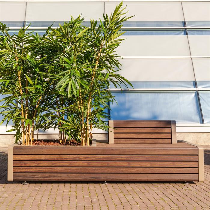 STGP.2300DB.Al garapa - Aluminium,Greenpoints,STORR met dubbele bank,2300 x 1110 x 765 mm