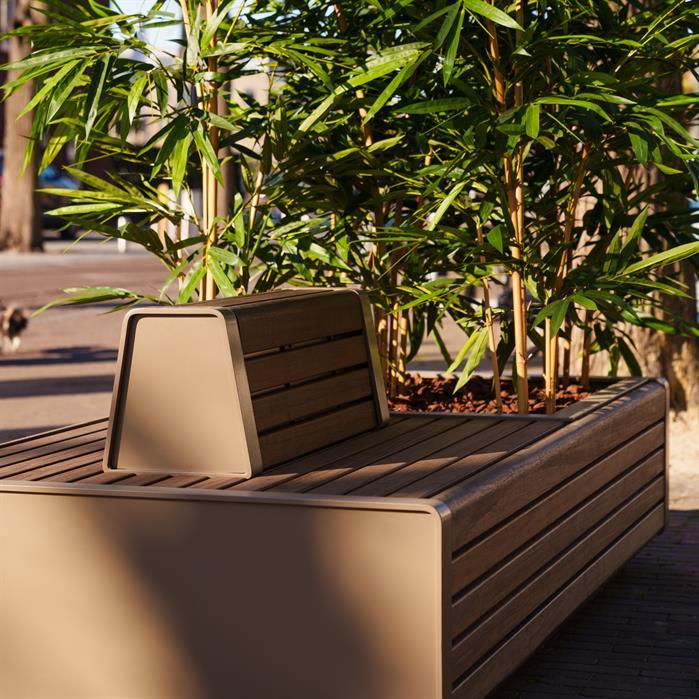 STGP.2300DB.Al garapa - Aluminium,Greenpoints,STORR met dubbele bank,2300 x 1110 x 765 mm