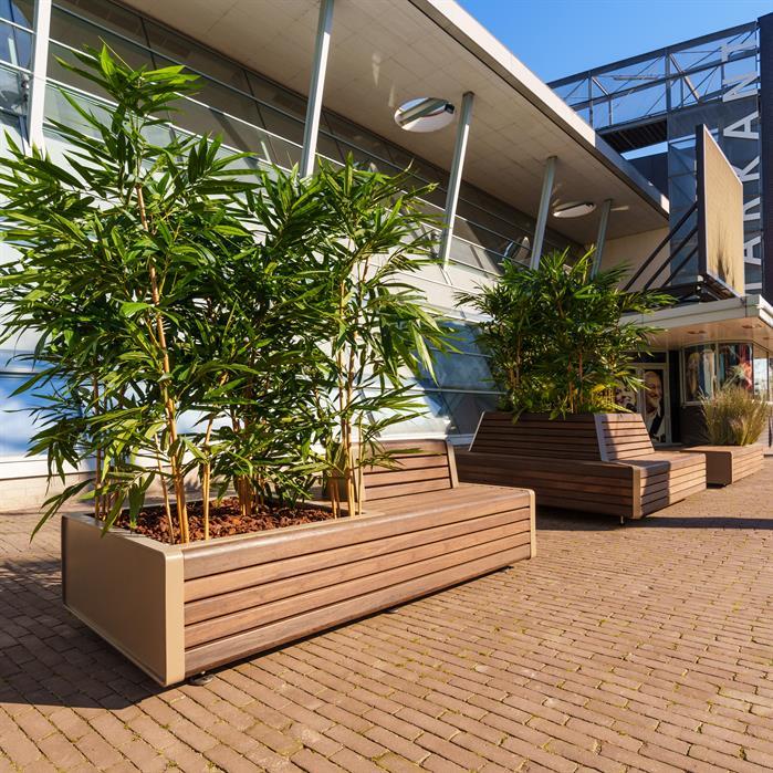 STGP.2300DB.Al garapa - Aluminium,Greenpoints,STORR met dubbele bank,2300 x 1110 x 765 mm
