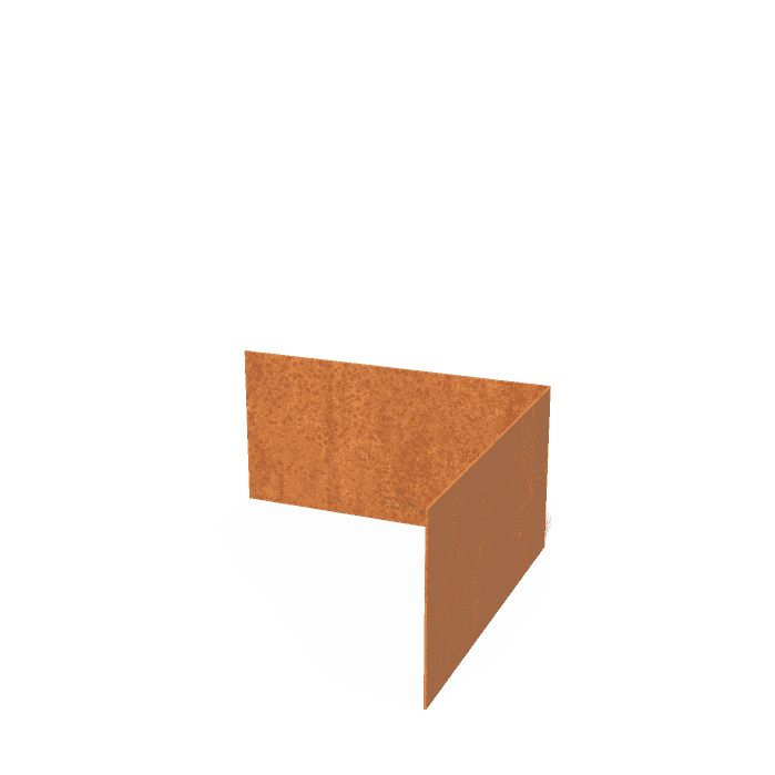 CR2.150BI - Cortenstaal,Kantopsluitingen,Kantopsluiting hoek rechte bovenrand,300 x 300 x 150 mm