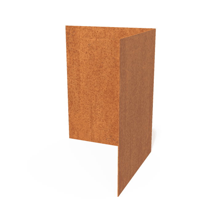 CR2.390BI - Cortenstaal,Kantopsluitingen,Kantopsluiting hoek rechte bovenrand,300 x 300 x 390 mm