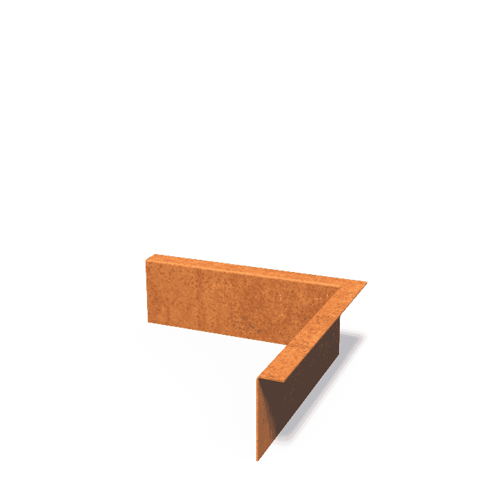CZ2.100BI - Cortenstaal,Kantopsluitingen,Kantopsluiting hoek gezette bovenrand,300 x 300 x 100 mm