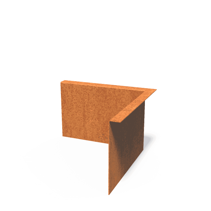CZ2.200BI - Cortenstaal,Kantopsluitingen,Kantopsluiting hoek gezette bovenrand,300 x 300 x 200 mm