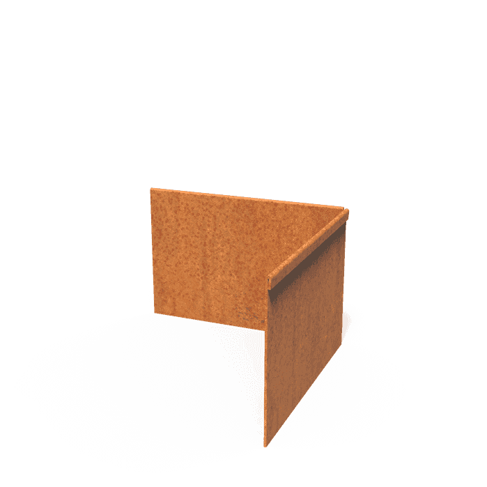 CP3.200BI - Cortenstaal,Kantopsluitingen,Kantopsluiting hoek geplette bovenrand,300 x 300 x 200 mm