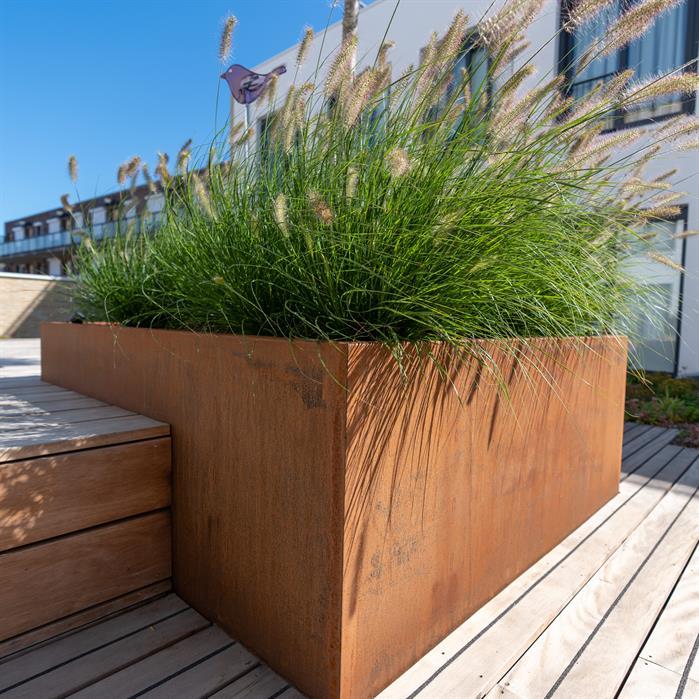 CA23.2 - Cortenstaal,Plantenbakken,CARREZ met bodem,1200 x 500 x 500 mm