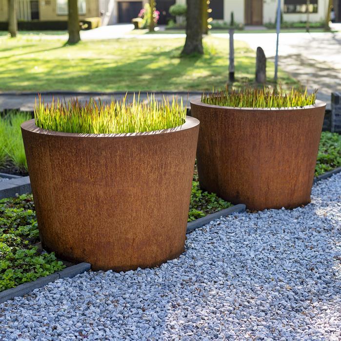 CC8.2 - Cortenstaal,Plantenbakken,CONIC met bodem,600 x 600 mm