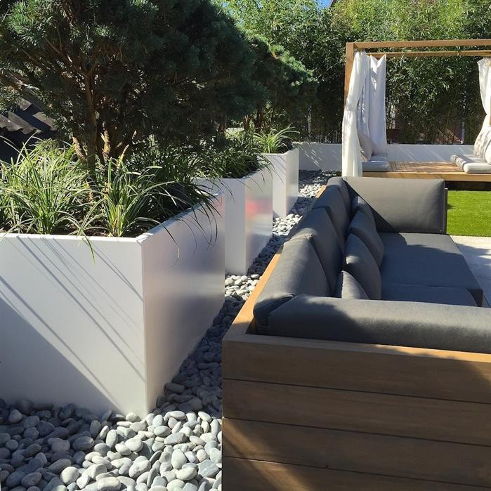 AF25.2 - Aluminium,Plantenbakken,CARREZ met bodem,1200 x 400 x 400 mm