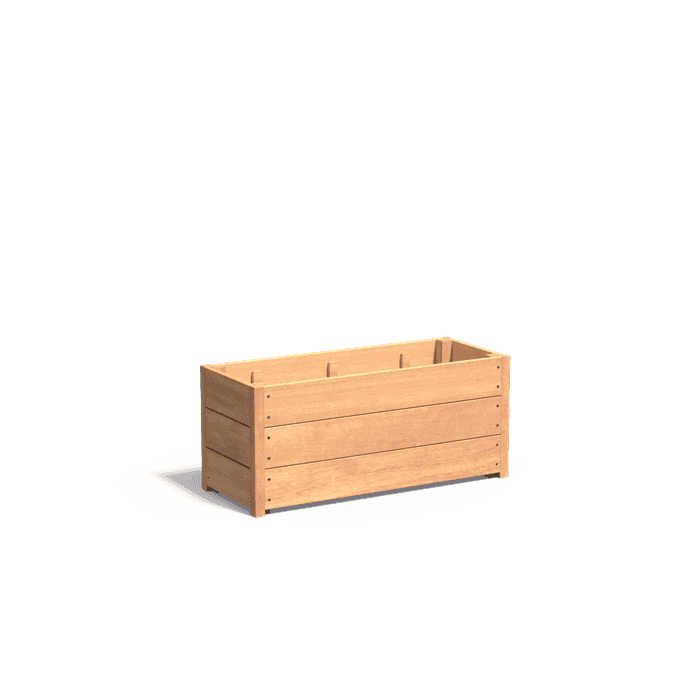 HS25.3 - Hardwood,Planters,CARREZ with bottom,1000 x 400 x 435 mm