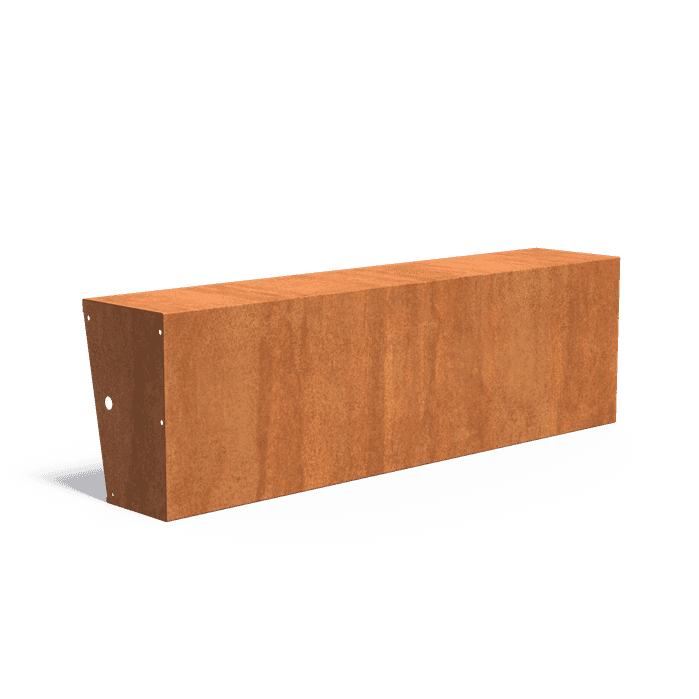 CRS3.600.2000.400 straight - Cortenstaal,Keerwanden,Keerwand 600 met brede bovenrand,2000 x 400 x 600 mm