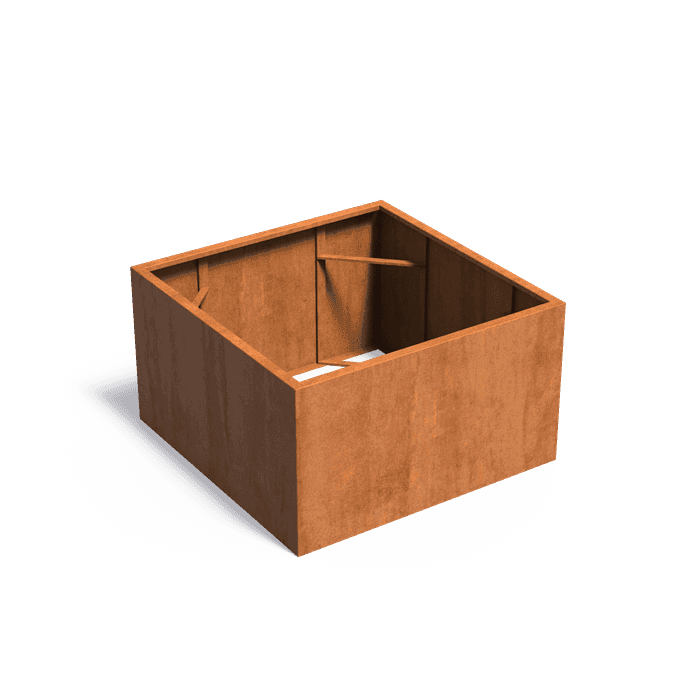 CAW3.1 - Stal kortenowska,Donice,CARREZ Bez dna,1400 x 1400 x 800 mm