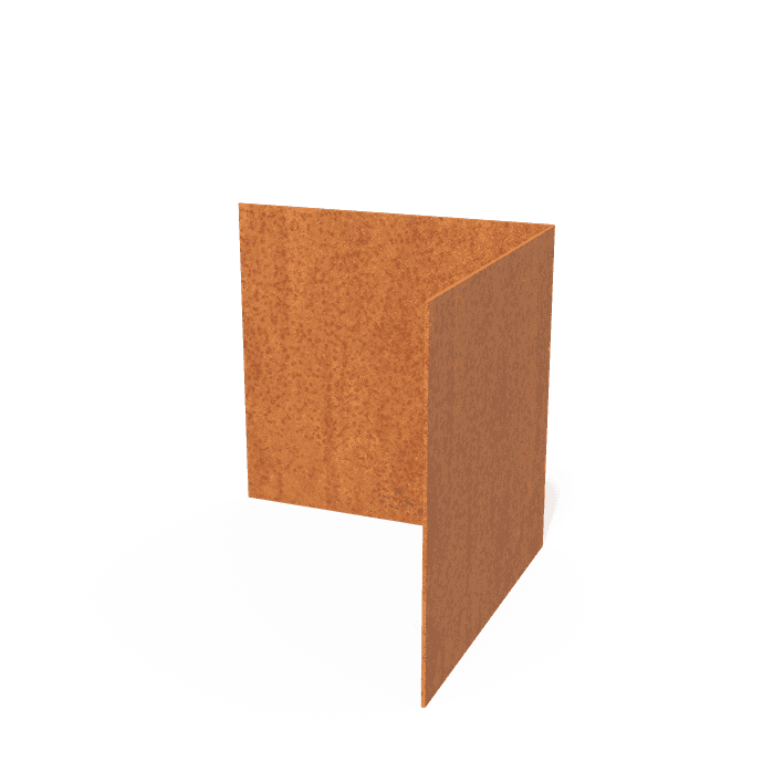 CR3.290BU - Cortenstaal,Kantopsluitingen,Kantopsluiting hoek rechte bovenrand,300 x 300 x 290 mm