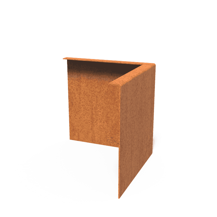 CZ3.290BU - Cortenstaal,Kantopsluitingen,Kantopsluiting hoek gezette bovenrand,300 x 300 x 290 mm