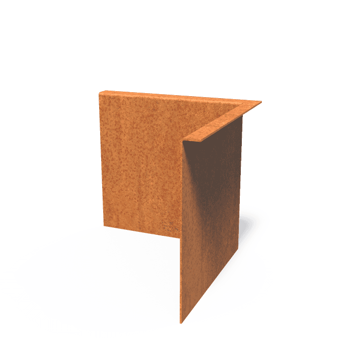 CZ3.290BI - Cortenstaal,Kantopsluitingen,Kantopsluiting hoek gezette bovenrand,300 x 300 x 290 mm