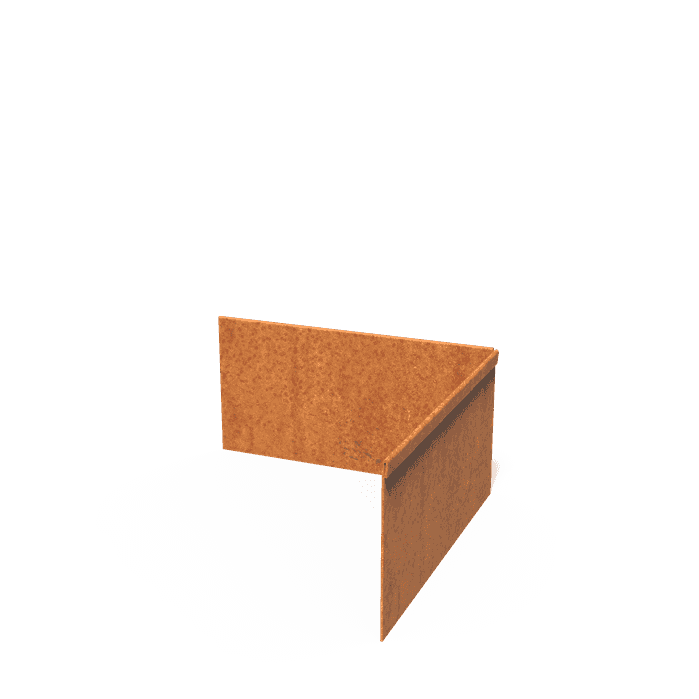 CP2.150BI - Cortenstaal,Kantopsluitingen,Kantopsluiting hoek geplette bovenrand,300 x 300 x 150 mm